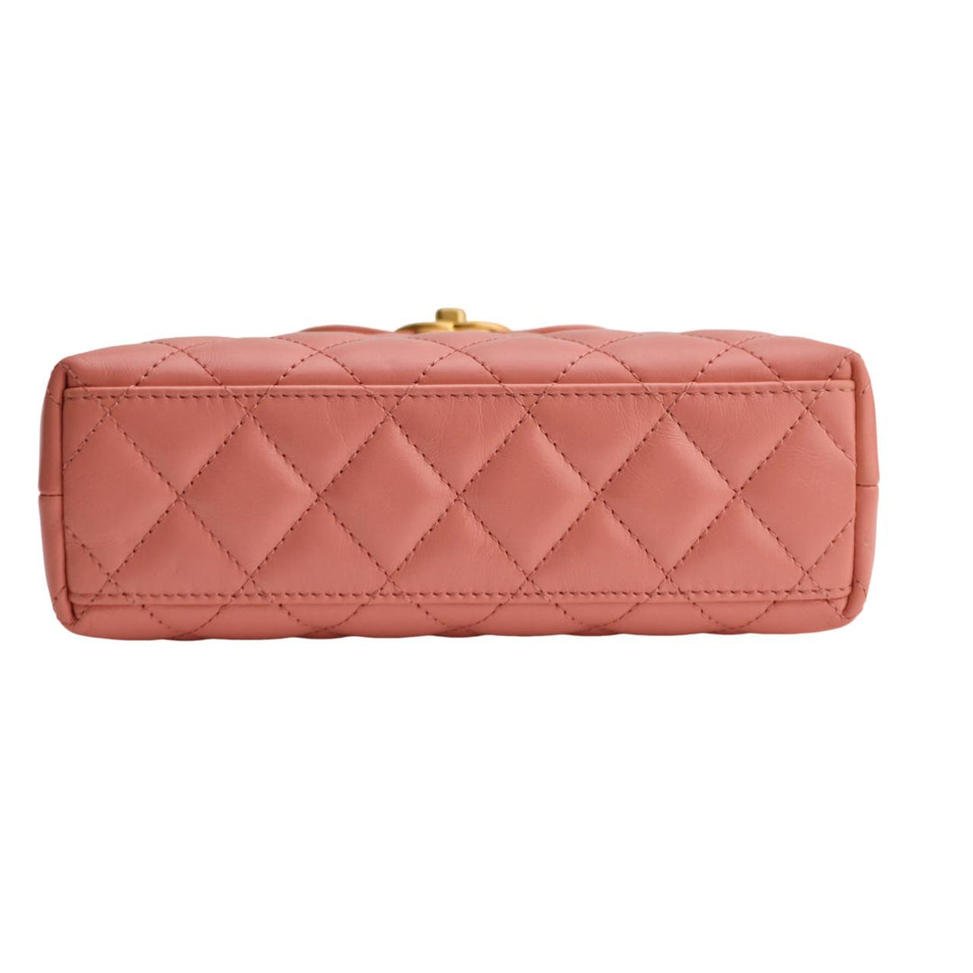 Preloved Chanel Kelly Mini Leather Quilted Pink Bag