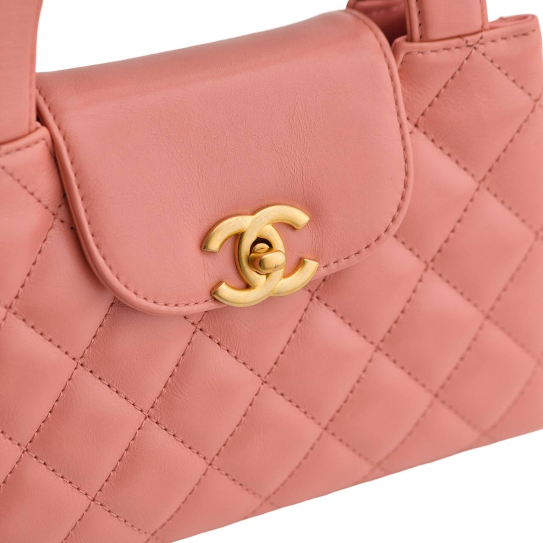 Second Hand Chanel Kelly Mini Leather Quilted Pink Bag