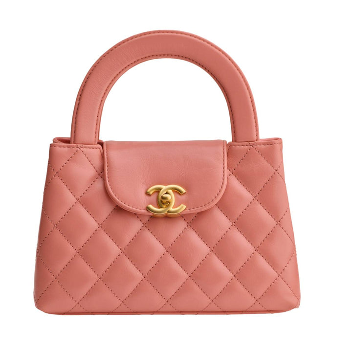 Preloved Chanel Kelly Mini Leather Quilted Coral Pink Bag