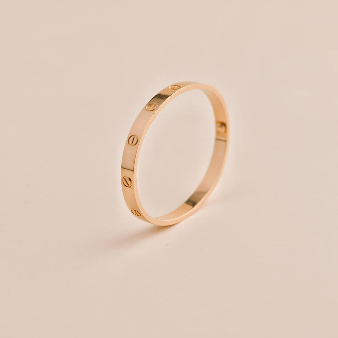 Second Hand Cartier Love 18K Rose Gold Bracelet Size 18