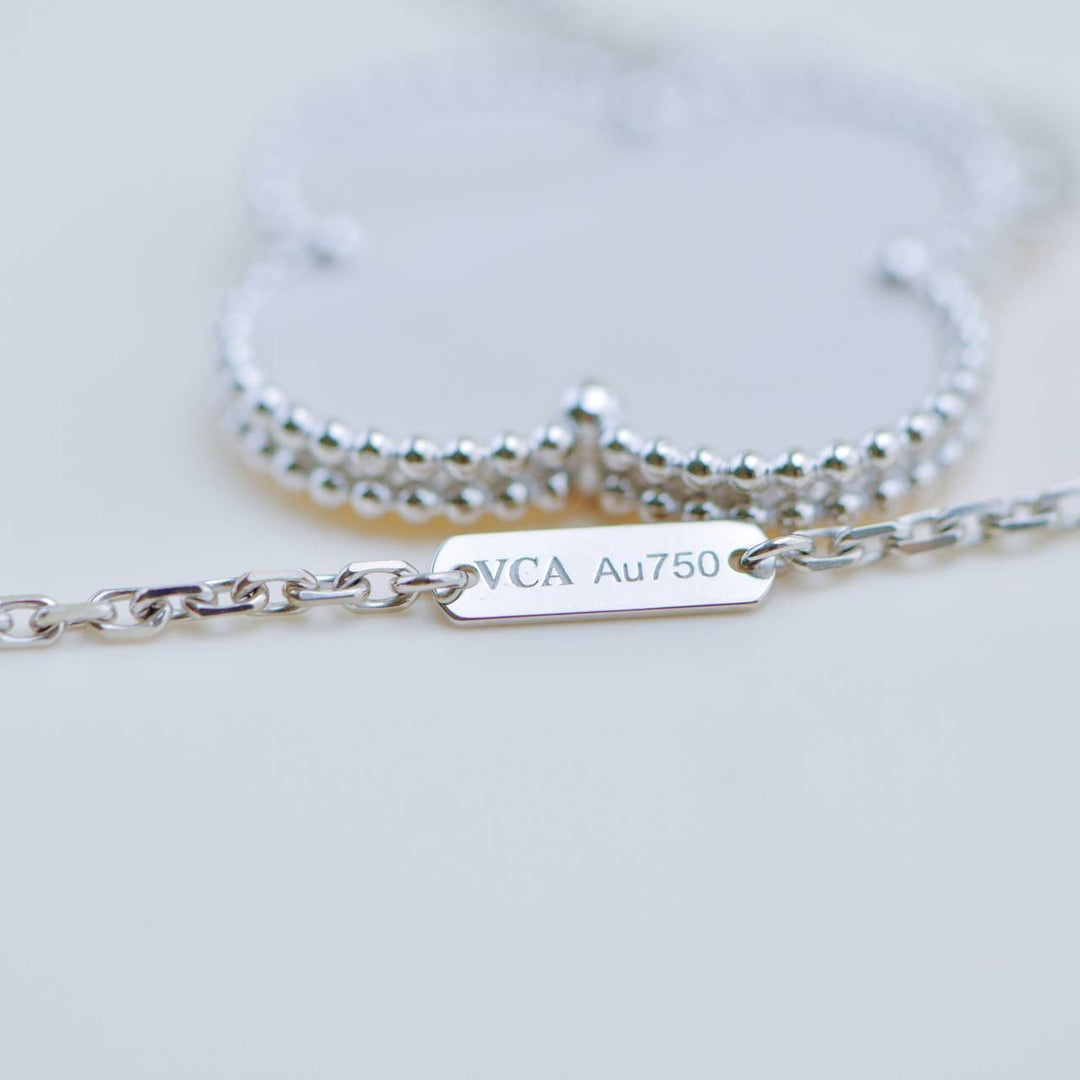 Preloved VCA Magic Alhambra Mother of Pearl 18k White Gold Pendant Necklace