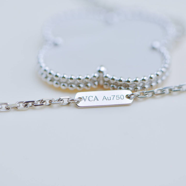 Preloved VCA Magic Alhambra Mother of Pearl 18k White Gold Pendant Necklace