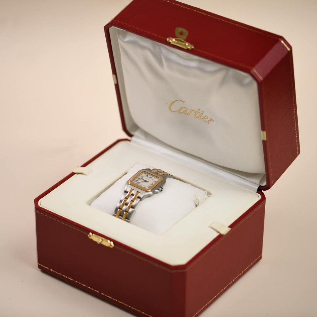 Preowned Cartier Panthère Medium Model Steel 18k Yellow Gold Watch W2PN0007
