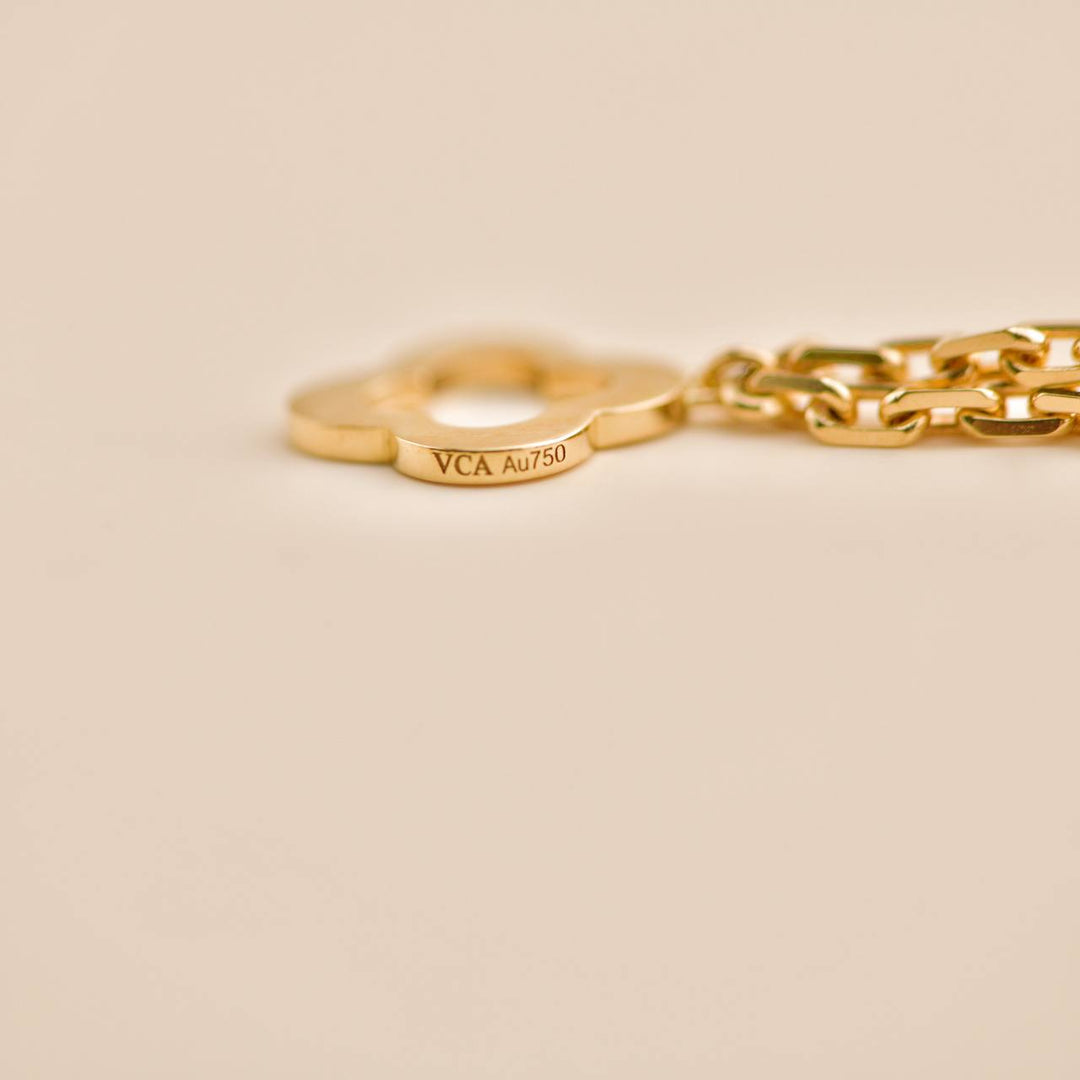 Second Hand Van Cleef Byzantine Alhambra 18K Yellow Gold Bracelet