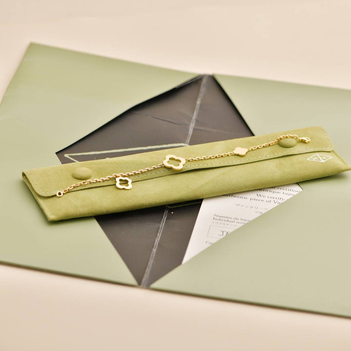 Preowned Van Cleef & Arpels Byzantine Alhambra 18K Yellow Gold Bracelet