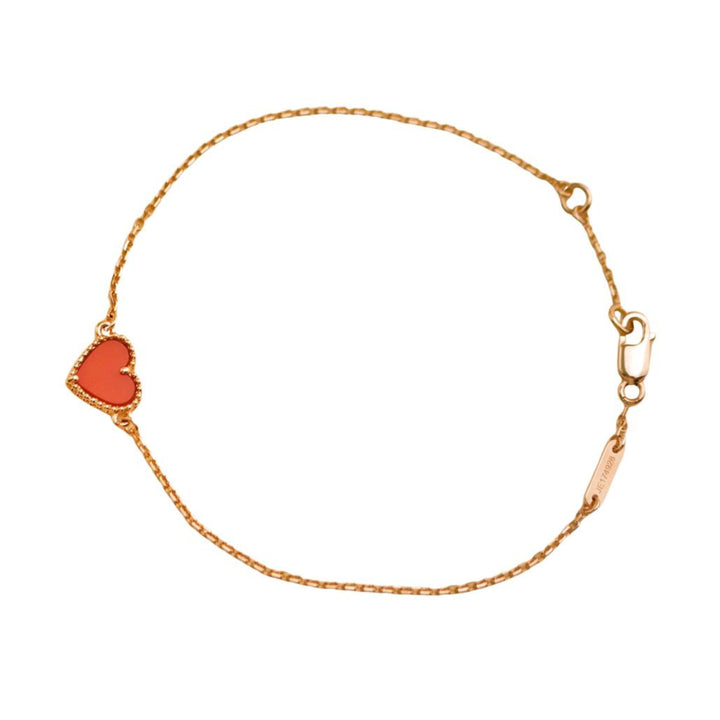 Preloved Van Cleef & Arpels Sweet Alhambra Carnelian 18K Rose Gold Bracelet
