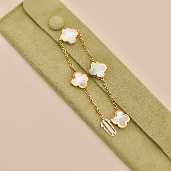 Second Hand Van Cleef & Arpels Pure Alhambra Mother of Pearl 18K Yellow Gold Bracelet