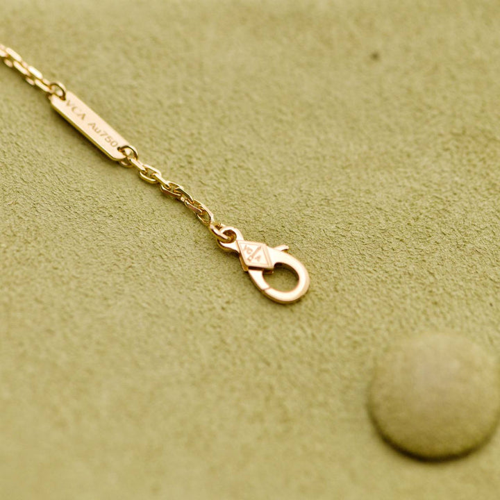 Preowned VCA Magic Alhambra Malachite 18K Yellow Gold Necklace