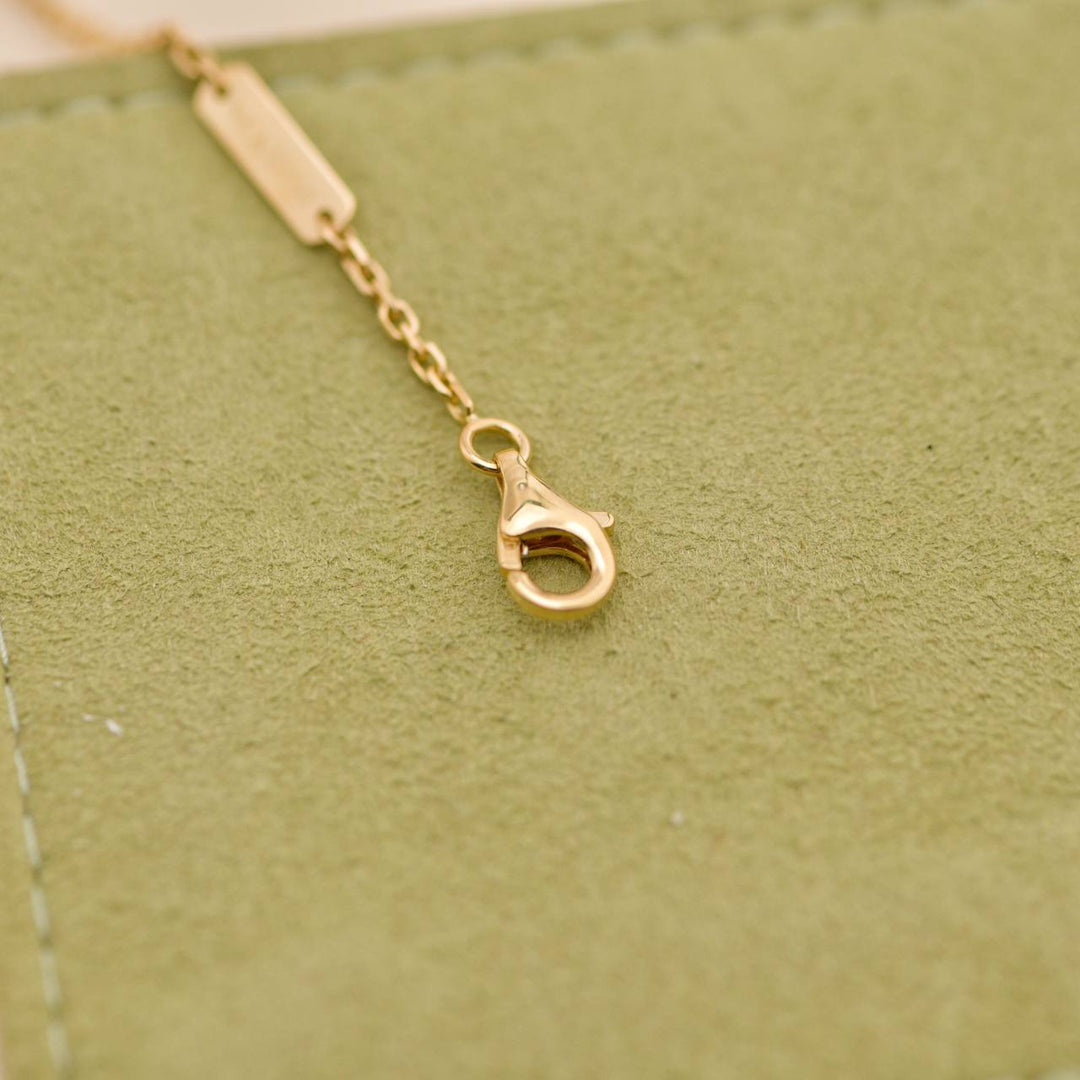 Preloved VCA Sweet Alhambra Carnelian Heart 18K Rose Gold Pendant Necklace