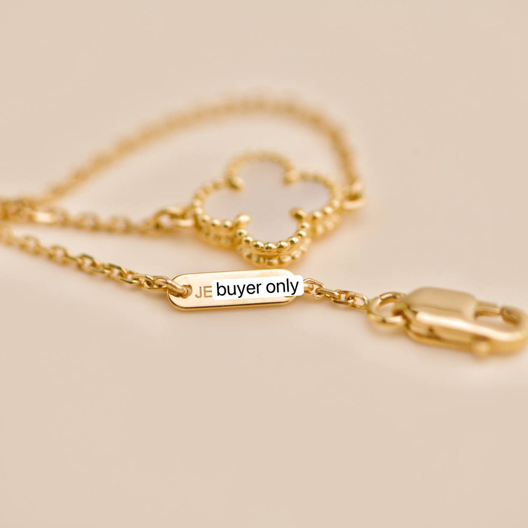 Preowned Van Cleef Sweet Alhambra Mother of Pearl Yellow Gold Bracelet