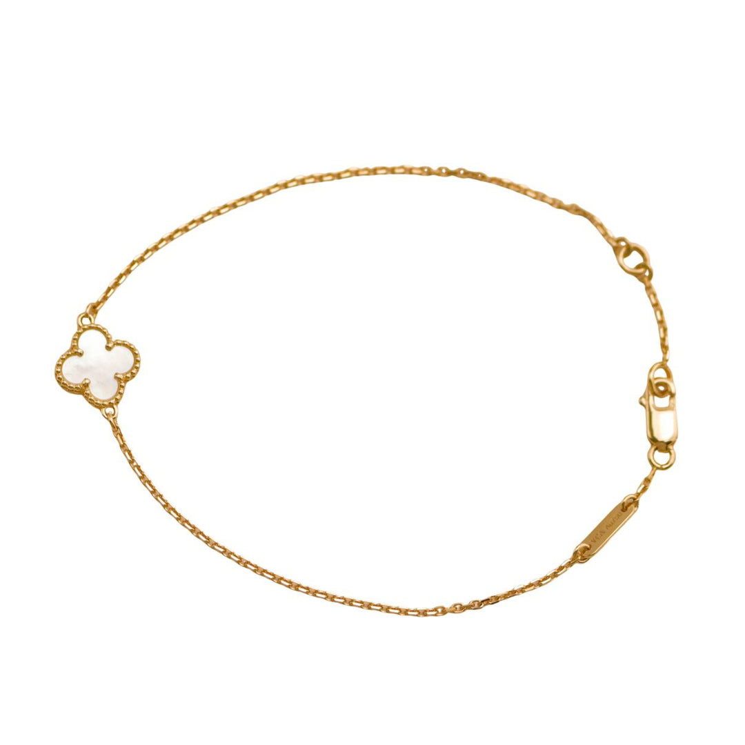 Preloved Van Cleef & Arpels Sweet Alhambra Mother of Pearl Yellow Gold Bracelet
