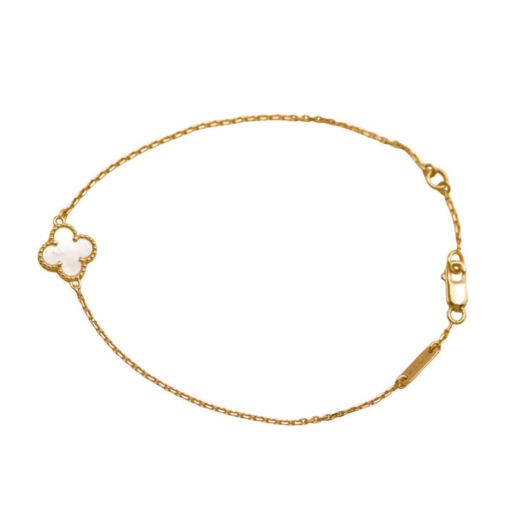 Preloved Van Cleef & Arpels Sweet Alhambra Mother of Pearl Yellow Gold Bracelet
