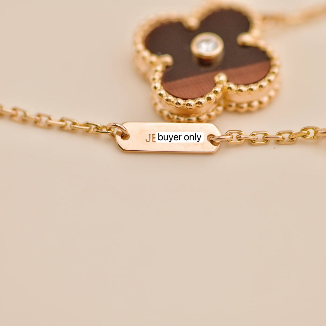 Second Hand Van Cleef Bullseye Diamond 18K Rose Gold 2017 Holiday Pendant Necklace