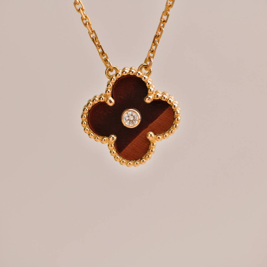 Preloved VCA Bullseye Diamond 18K Rose Gold 2017 Holiday Pendant Necklace