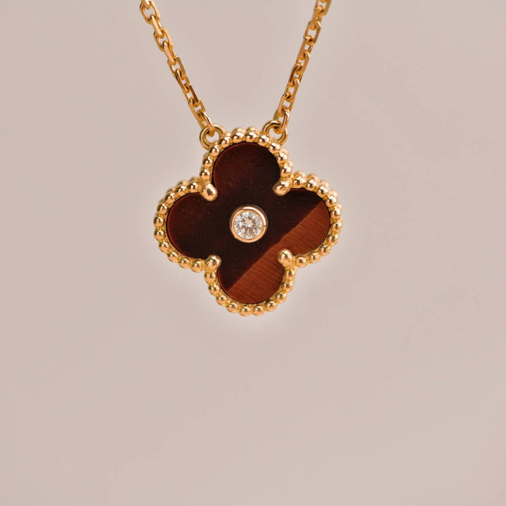 Preloved VCA Bullseye Diamond 18K Rose Gold 2017 Holiday Pendant Necklace