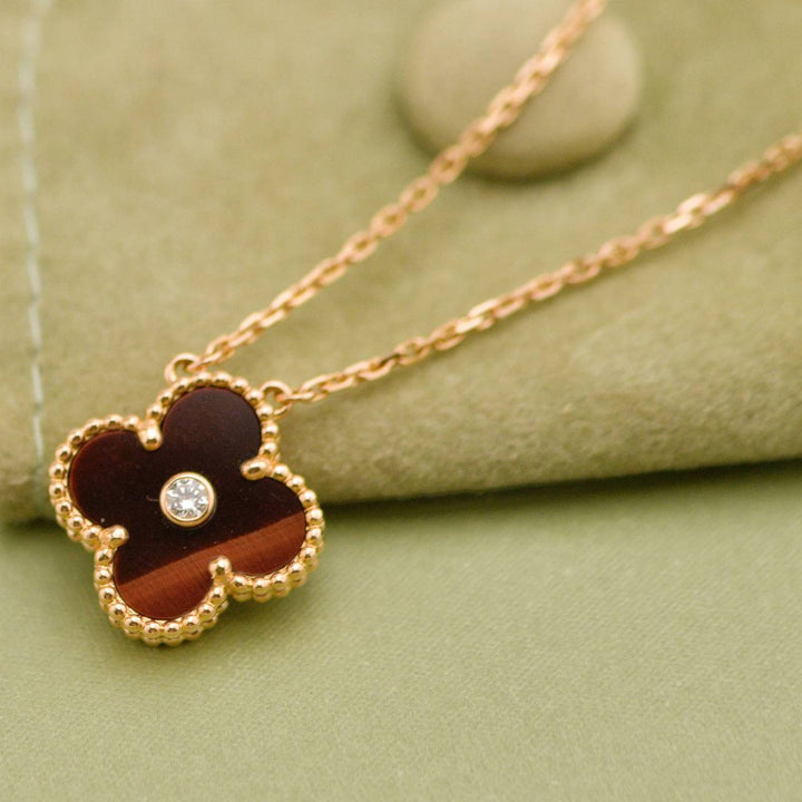 Used Van Cleef & Arpels Bullseye Diamond 18K Rose Gold 2017 Holiday Pendant Necklace