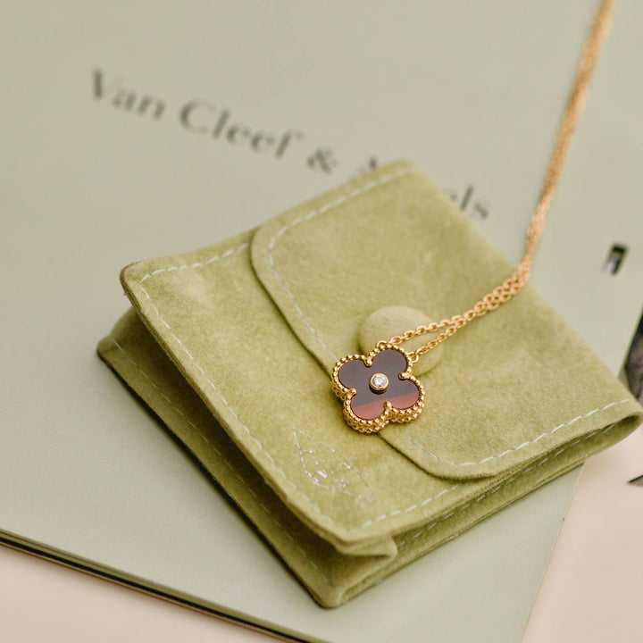 Preowned Van Cleef & Arpels Bullseye Diamond 18K Rose Gold 2017 Holiday Pendant Necklace