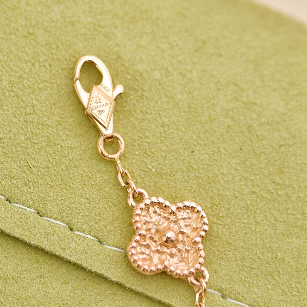 Used Preloved Van Cleef & Arpels Sweet Alhambra 6 Motif 18K Gold Bracelet