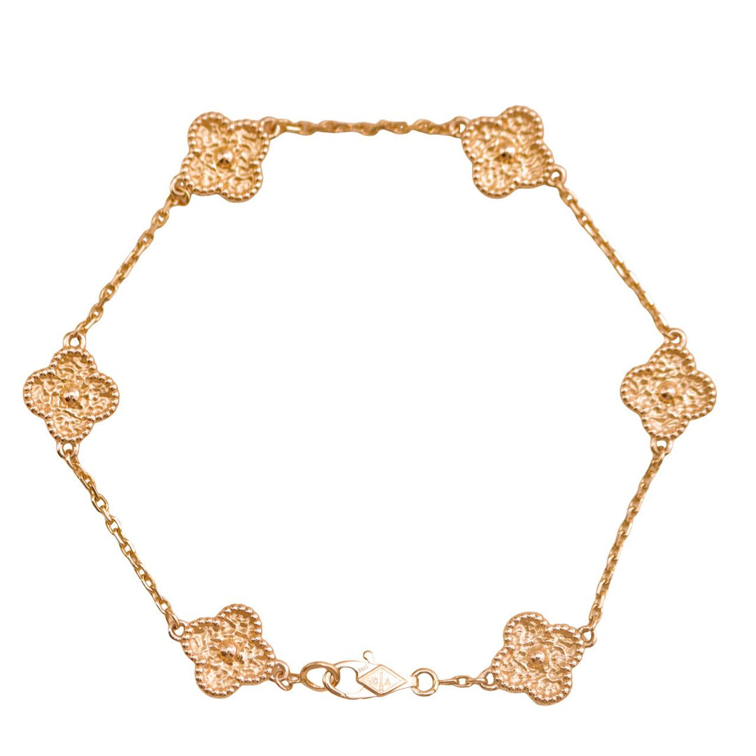 Preloved Van Cleef & Arpels Sweet Alhambra 6 Motif 18K Rose Gold Bracelet