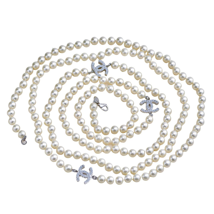 Preloved Chanel CC Collection Faux Pearl Necklace