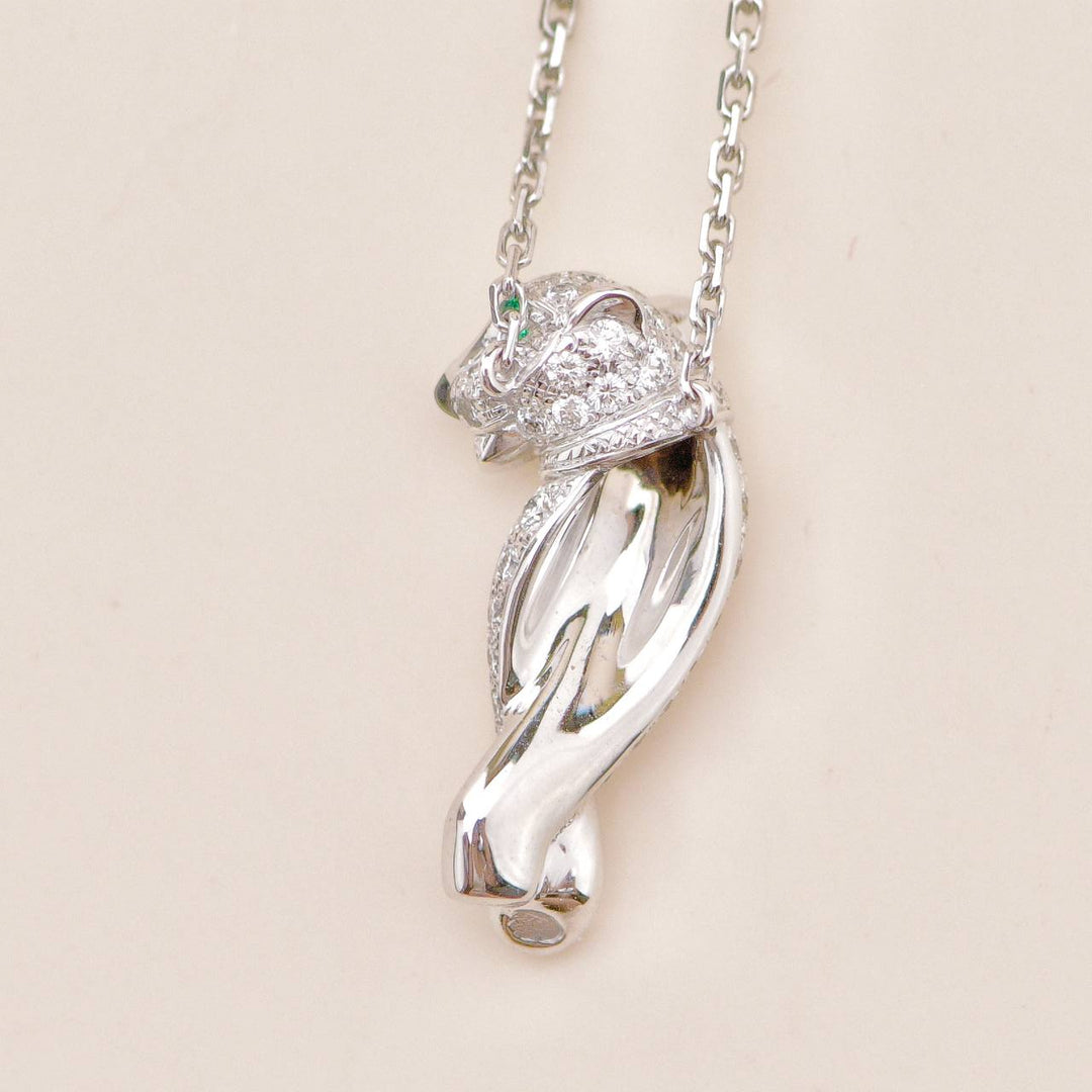 Preowned Cartier Panthère Tsavorite Onyx 18K White Gold Necklace
