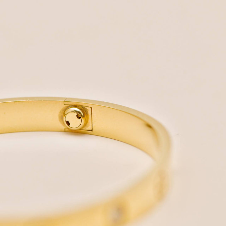 Used Cartier Love 4 Diamond 18K Yellow Gold Bracelet