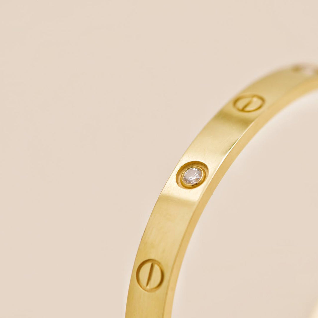 Second Hand Cartier Love 4 Diamond 18K Yellow Gold Bracelet
