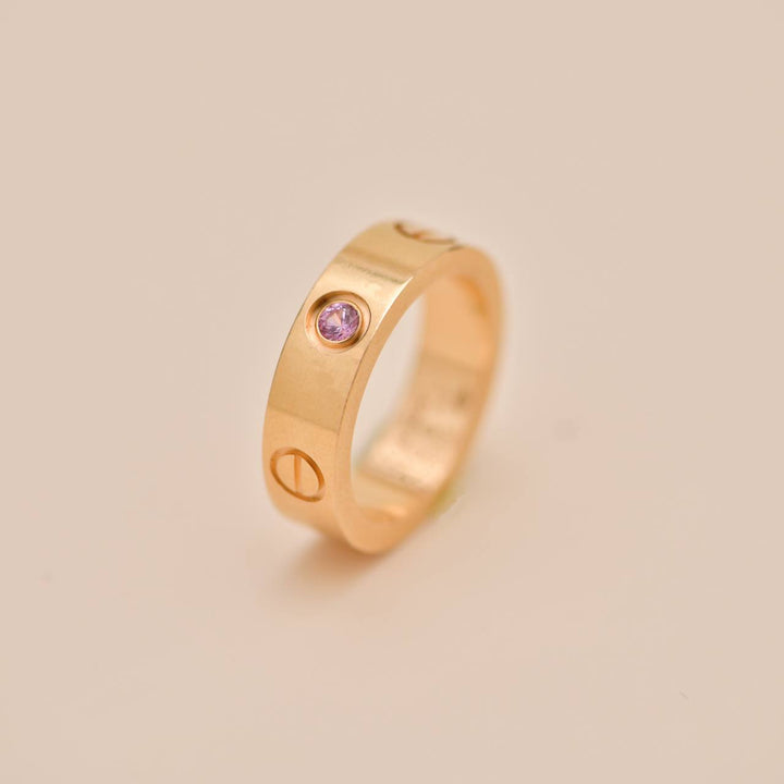 Used Cartier Love Pink Sapphire 18K Rose Gold Ring