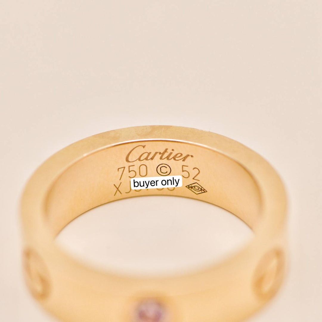 Preloved Cartier Love Pink Sapphire 18K Gold Ring
