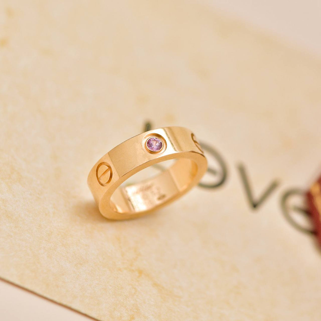 Preloved Cartier Love Pink Sapphire 18K Rose Gold Ring