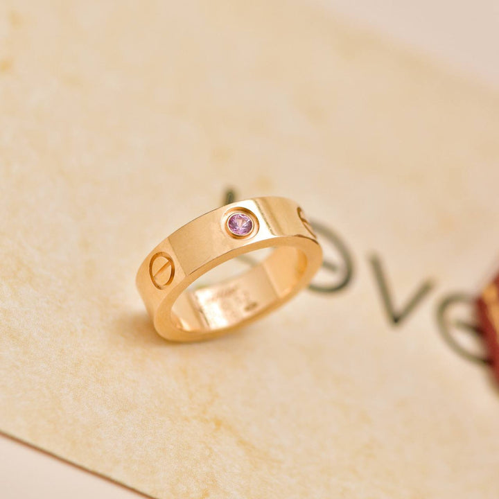 Preloved Cartier Love Pink Sapphire 18K Rose Gold Ring