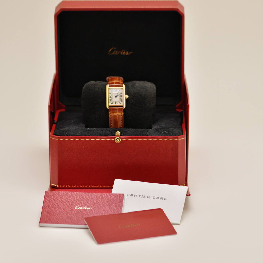 Preowned Cartier Tank Louis Small Model 18k Yellow Gold Watch W1529856