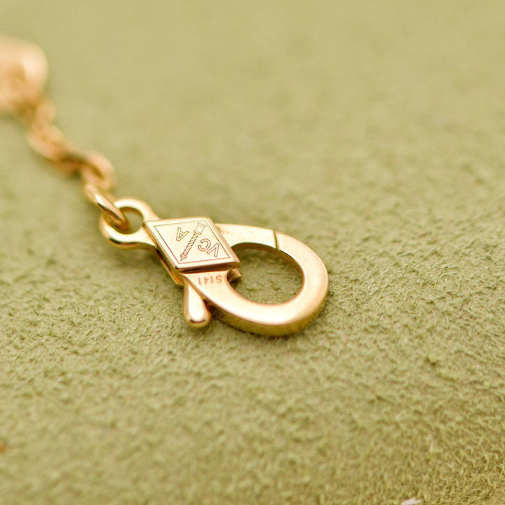 Preloved VCA Guilloché Vintage Alhambra 18K Yellow Gold Pendant