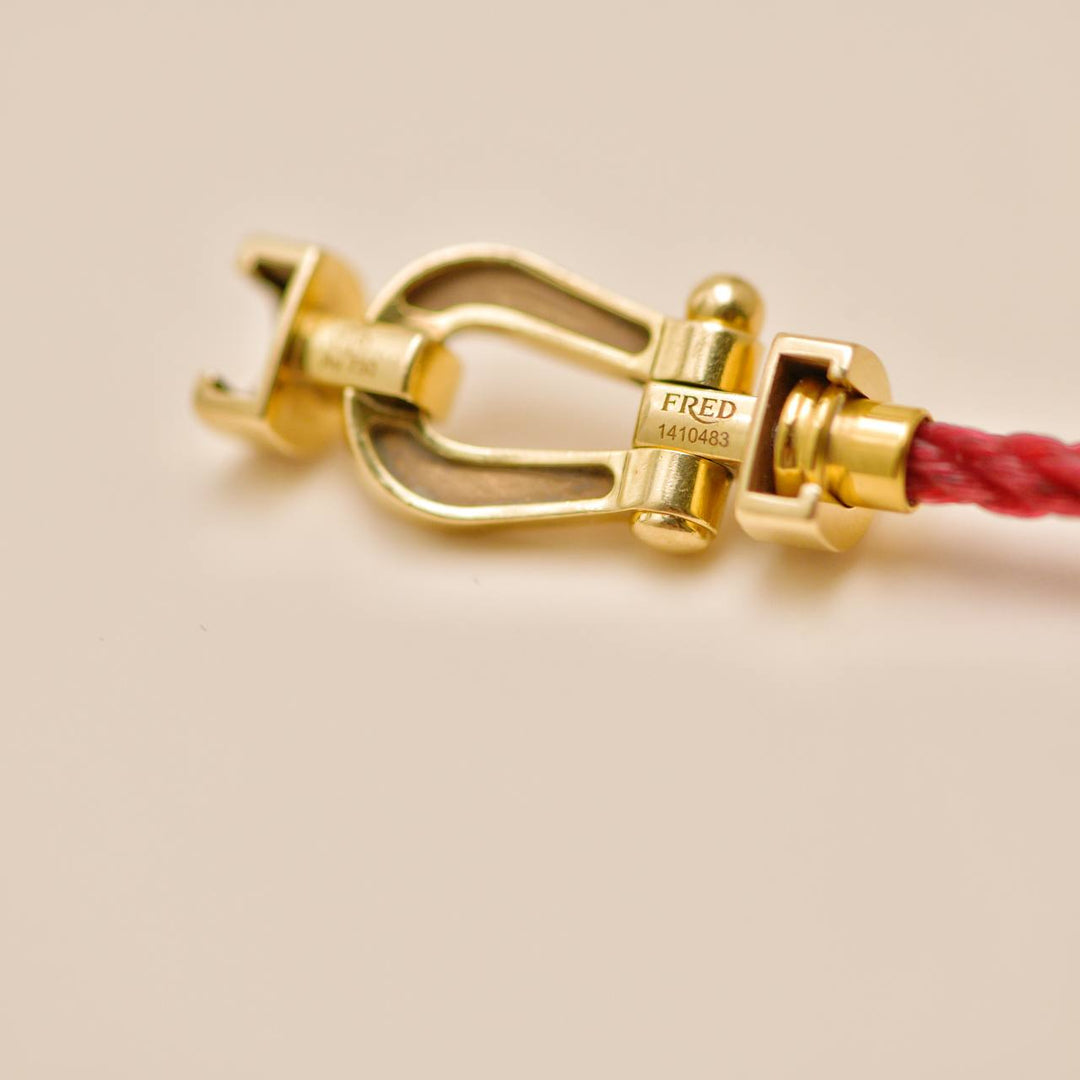 Second Hand Fred Force 10 Diamond 18K Yellow Gold Cord Bracelet