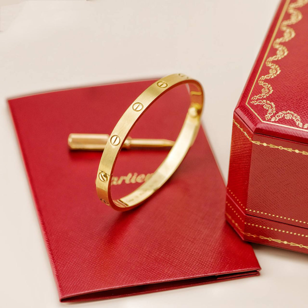 Preowned Cartier Love 18K Yellow Gold Bracelet Size 19