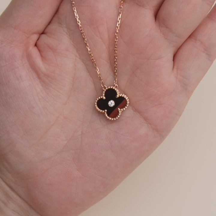 Second Hand Van Cleef & Arpels Bullseye Diamond 18K Rose Gold 2017 Holiday Pendant Necklace