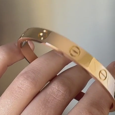 Second Hand Cartier Love 18K Rose Gold Bracelet Size 17