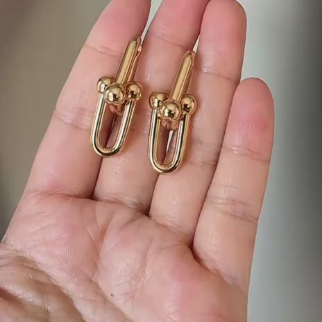 Second Hand Tiffany & Co. City HardWear 18K Rose Gold Earrings