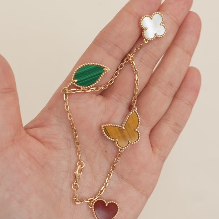 Second hand VCA Lucky Alhambra 4 Motifs 18K Yellow Gold Bracelet