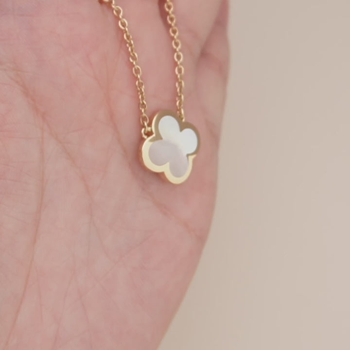 Preloved Van Cleef & Arpels Pure Alhambra Mother of Pearl 18K Yellow Gold Pendant Necklace