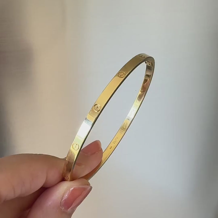 Second Hand Cartier Love Bracelet Small Model 18K Yellow Gold Size 19