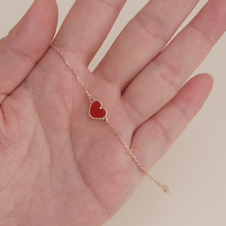 Van Cleef & Arpels Sweet Alhambra Carnelian 18K Rose Gold Bracelet