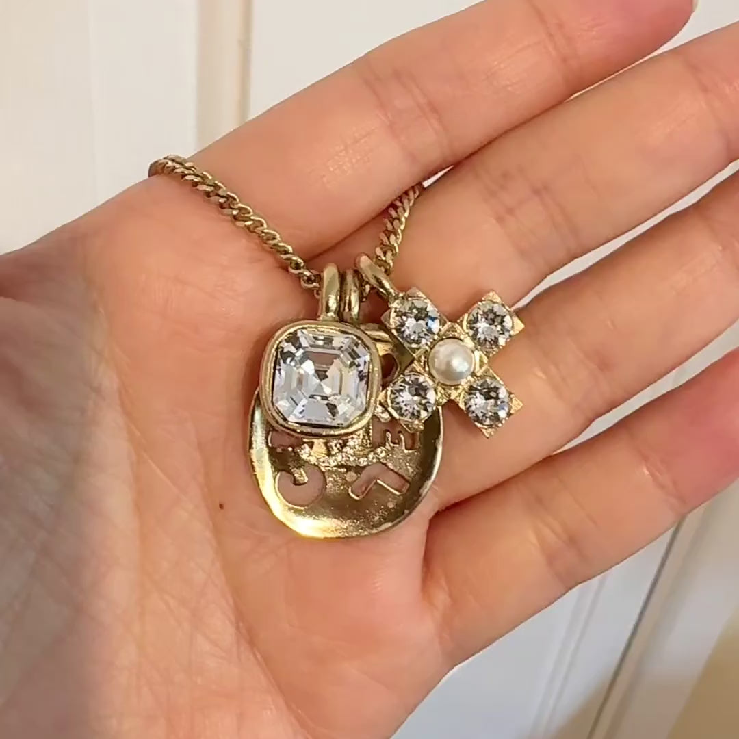 Second Hand Chanel 2021 Multi Motif Pendant Gold Tone Necklace