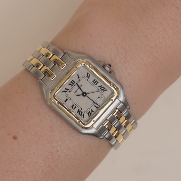 Second Hand Cartier Panthère Medium Model Steel 18k Yellow Gold Watch W2PN0007