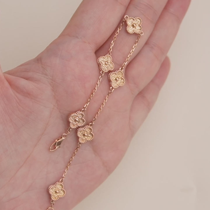 Preloved VCA Sweet Alhambra 6 Motif 18K Rose Gold Bracelet