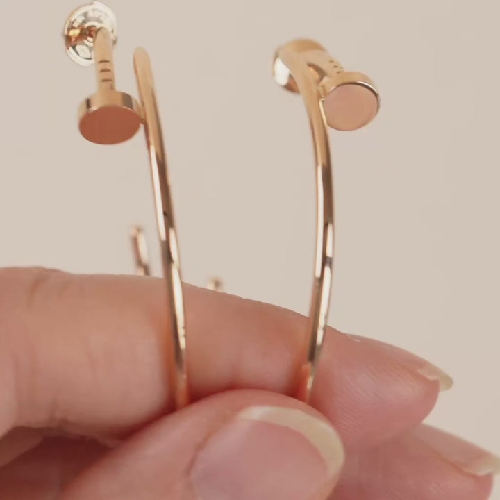 Cartier Juste un Clou Hoop Earrings 18K Rose Gold Large Model