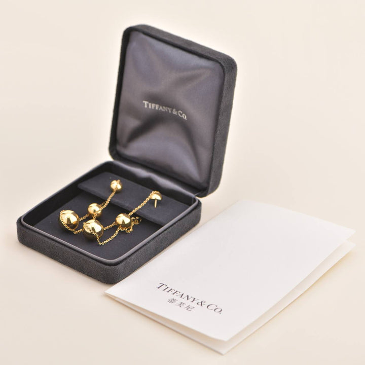 Preowned Tiffany City HardWear Gold Beads Drop Yellow Gold Earrings