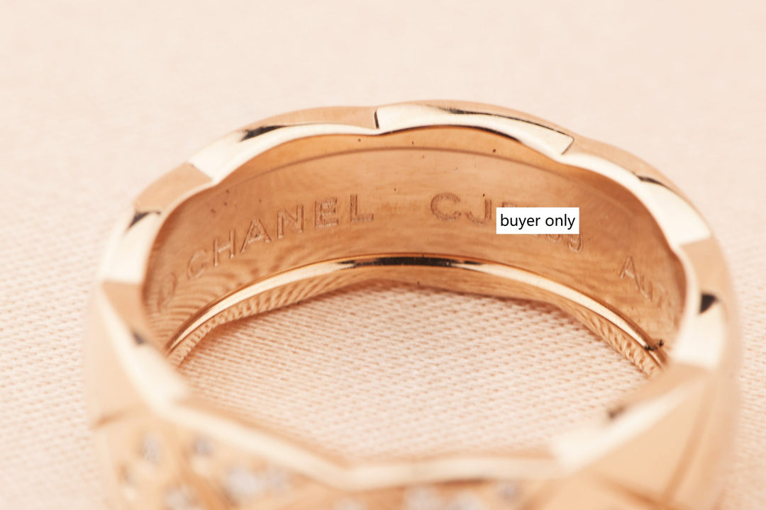 CHANEL Small Rose Gold Diamond Coco Crush Ring
