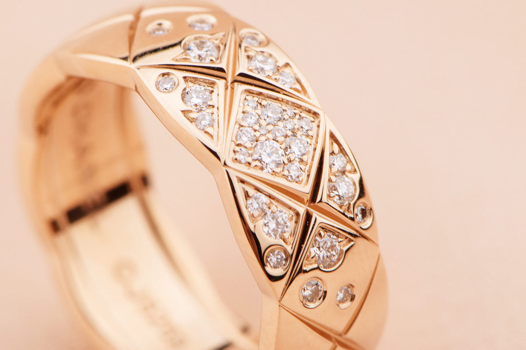 CHANEL Small Rose Gold Diamond Coco Crush Ring