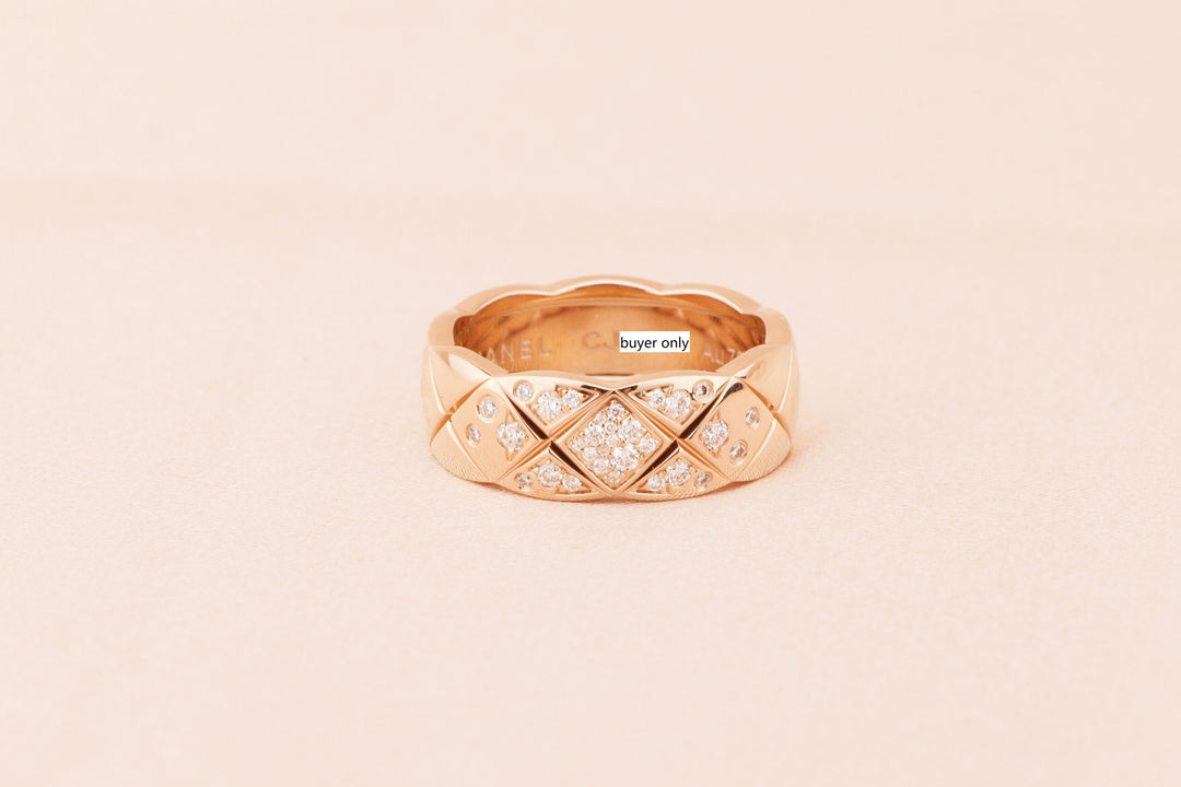 CHANEL Small Rose Gold Diamond Coco Crush Ring